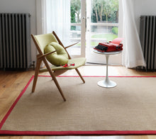 Load image into Gallery viewer, Sisal Rug - Linen/Red Border
