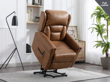 Load image into Gallery viewer, Sandringham Dual Motor Lift and Tilt Chair - Camel Leather
