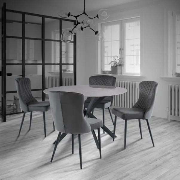 Talia Round Dining Table - Grey