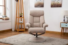 Load image into Gallery viewer, Biarritz Swivel Recliner &amp; Footstool - Lisbon Wheat

