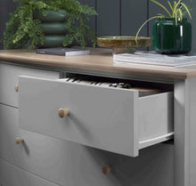 Load image into Gallery viewer, Whitby Scandi Oak &amp; Warm Grey 2 + 2 Drawer Chest
