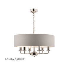 Load image into Gallery viewer, Laura Ashley - Sorrento Lighting Collection - Nickel and Charcoal
