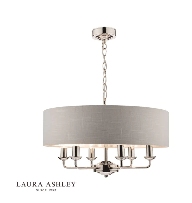 Laura Ashley - Sorrento Lighting Collection - Nickel and Charcoal